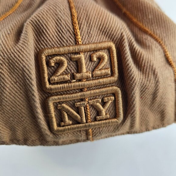 New York City Hat Mens Fitted XL Beige Brown KB Ethos Souvernir 212 Y2k Cap - Picture 6 of 9
